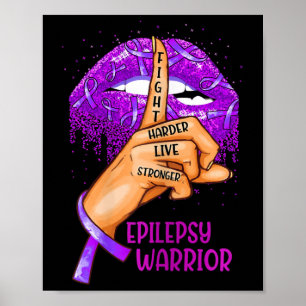 Ki Ondersteun Epilepsie Bewustzijn Kostuum Lippen Poster