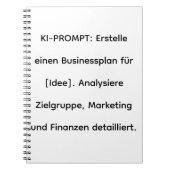 ​KI-Software-Tool: Businessplan-Generator 2026 Notitieboek (Voorkant)
