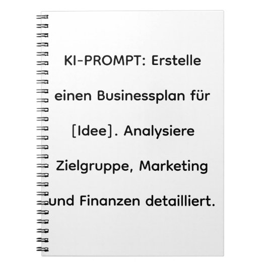​KI-Software-Tool: Businessplan-Generator 2026 Notitieboek (Voorkant)