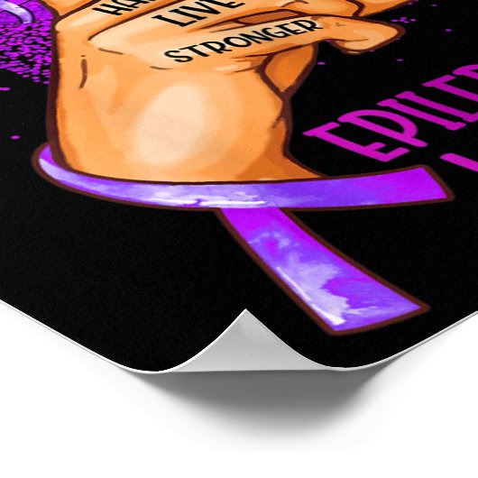 Ki Support Epilepsy Awareness Costume Lips Ribbon  Poster (Hoek)