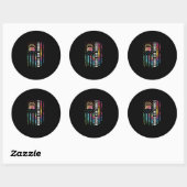 ki tie dye vs vlag schoolbuscadeau terug ronde sticker (Vel)