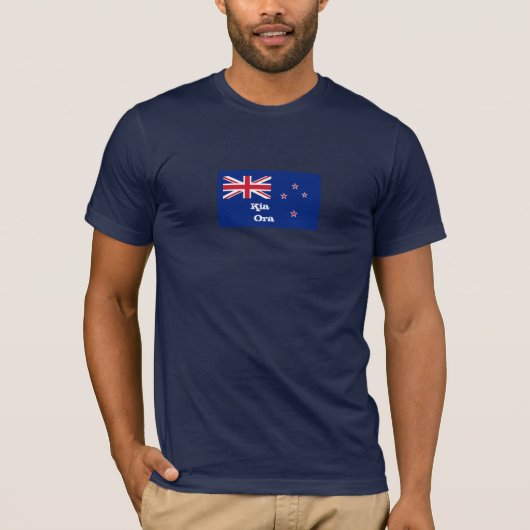 Kia Ora en Nieuw-Zeeland Vlag mode / Nieuw-Zeeland T-shirt (Voorkant)