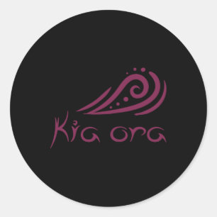 Kia Ora Hallo Golf in het Maori Nieuw-Zeeland Lyne Ronde Sticker