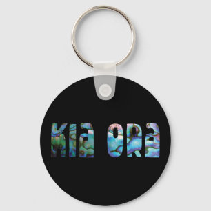 KIA ORA KIWI GREETING PAUA SLEUTELHANGER