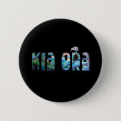KIA ORA KIWI GREETING RONDE BUTTON 5,7 CM (Voorkant)