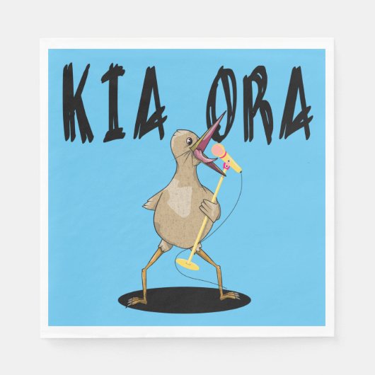 Kia ora Kiwi Maori Groet Servet (Voorkant)