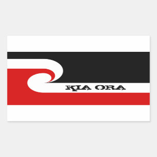 Kia Ora & Maori Flag, Nieuw-Zeeland/Sport, rugby Rechthoekige Sticker