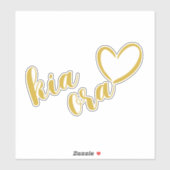 KIA ORA MAORI TAAL GROET GOUD SCRIPT HART STICKER (Vel)