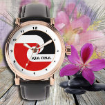 Kia Ora & Maori Vlaggenhorloge, Nieuw-Zeelandse mo Horloge<br><div class="desc">Horloge: Kia Ora & Maori vlag - etnisch symbool & nationale Maori vlag van Nieuw-Zeeland (Tino Rangatiratanga) - hou van mijn land,  moederdag,  reizen,  vakantie,  patriotten / sportliefhebbers (rugbywereld)</div>