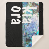 KIA ORA NEW ZEALAND PAUA BLACK MAORI NZ KIWI SHERPA DEKEN (Voorkant)