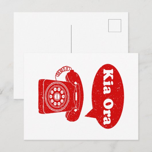 Kia Ora Te Reo Maori Language Retro Telefoon Briefkaart (Voorkant / Achterkant)
