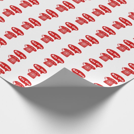 Kia Ora Te Reo Maori Language Retro Telefoon Cadeaupapier (Hoek)