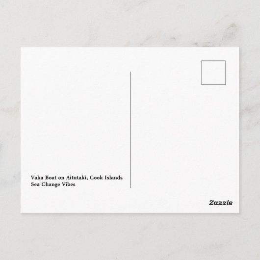 Kia Orana Polynesisch Strand en Vaka Briefkaart (Achterkant)