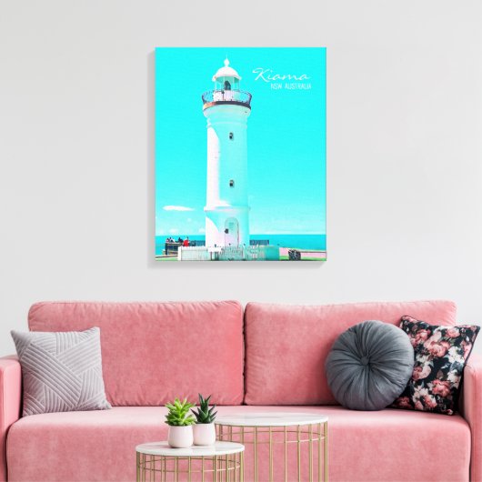 Kiama vuurtoren NSW Australië Canvas Afdruk (Insitu (Woonkamer))