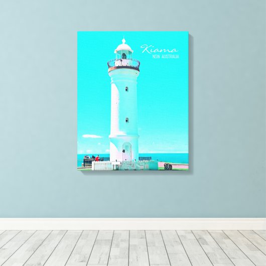Kiama vuurtoren NSW Australië Canvas Afdruk (Insitu (Houten vloer))