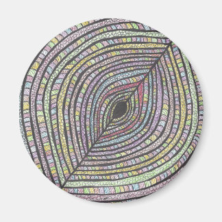 Kian | Abstracte met de hand getekende kunstmagnet Magneet