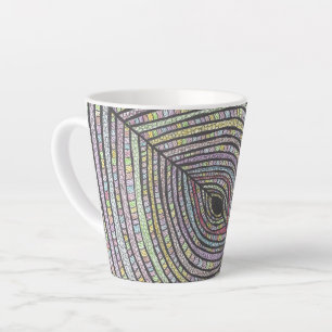 Kian Kleurrijke Geometrische Handgetekende Kunst Latte Mok