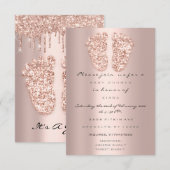 Kiara Event bestuurt Roos Gold Baby shower Feet Kaart (Voorkant / Achterkant)