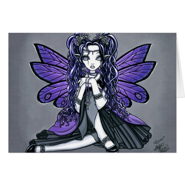 "Kiara" Gothic Butterfly Fairy Princess Card (Voorkant Horizontaal)