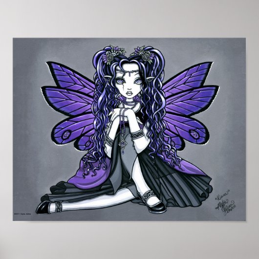 "Kiara" Gothic Butterfly Fairy Princess Poster (Voorkant)