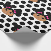 Kiara Pink Bows en Polka Dots Gift Wrap Cadeaupapier (Hoek)