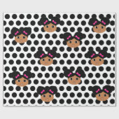 Kiara Pink Bows en Polka Dots Gift Wrap Cadeaupapier (Vlak)