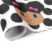 Kiara Pink Bows en Polka Dots Gift Wrap Cadeaupapier (Rol Hoek)
