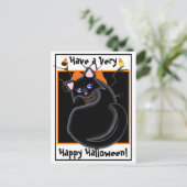 Kiara Toon Kat Black Cat met Briefkaart van de boo (Staand voorkant)