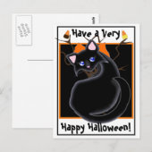 Kiara Toon Kat Black Cat met Briefkaart van de boo (Voorkant / Achterkant)