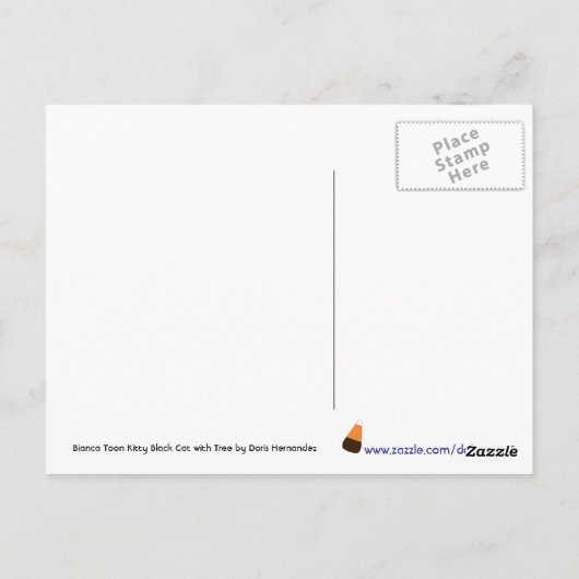 Kiara Toon Kat Black Cat met Briefkaart van de boo (Achterkant)