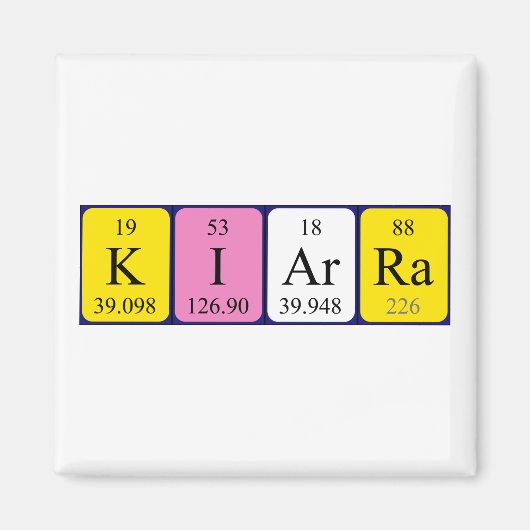Kiarra periodiek table name magnet (Voorkant)
