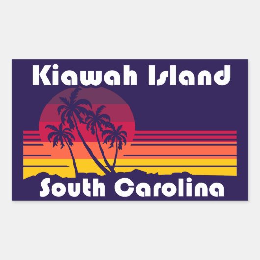 Kiawah Island Beach, Zuid-Carolina Rechthoekige Sticker (Voorkant)