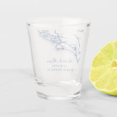 Kiawah Island Kaart Elegante Marine Blauwe Huwelij Shot Glas (Achterkant)