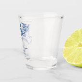 Kiawah Island Kaart Elegante Marine Blauwe Huwelij Shot Glas (Rechts)
