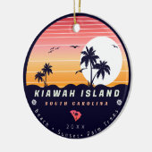 Kiawah Island Pier SC Retro Sunset Souvenirs 60s Keramisch Ornament (Links)