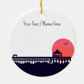 Kiawah Island Pier SC Retro Sunset Souvenirs 60s Keramisch Ornament (Achterkant)