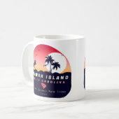 Kiawah Island Pier SC Retro Sunset Souvenirs 60s Koffiemok (Voorkant links)