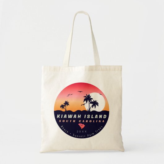 Kiawah Island Pier SC Retro Sunset Souvenirs 60s Tote Bag (Voorkant)