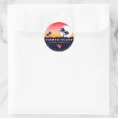 Kiawah Island Pier SC Retro Sunset Souvenirs 80s Ronde Sticker (Tas)