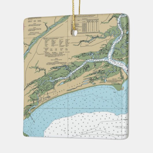 Kiawah Island South Carolina Chart Keramisch Ornament (Links)