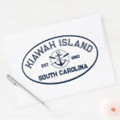 Kiawah Island South Carolina Navy Oars Anchor Ovale Sticker (Envelop)