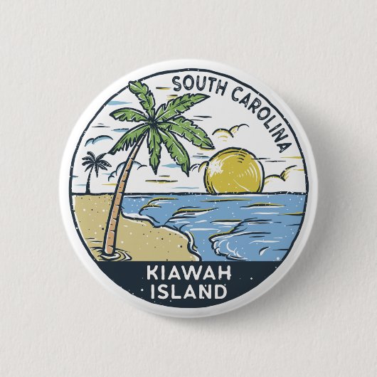 Kiawah Island South Carolina  Ronde Button 5,7 Cm (Voorkant)