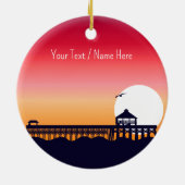 Kiawah Island vuurtoren SC Retro Sunset Souvenirs Keramisch Ornament (Achterkant)