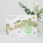 Kiawah Island Weddenrenroute Kaart (Staand voorkant)