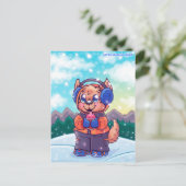 Kiba's Snowy Day Briefkaart (Staand voorkant)