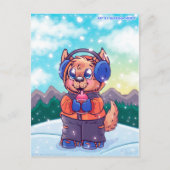 Kiba's Snowy Day Briefkaart (Voorkant)