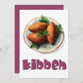 Kibbeh Mediterraan Gezond Voedsel كبةمقمرش ة Kaart (Voorkant / Achterkant)