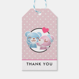 KIBeren op Polka Dots Cute Bedankt Cadeaulabel