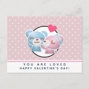 KIBeren op Polka Dots Valentijnsdag Briefkaart