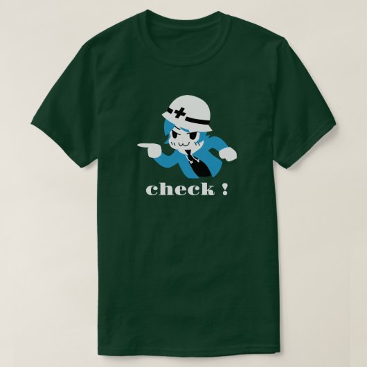 Kibo-chan pointing and checking t-shirt (Design voorkant)